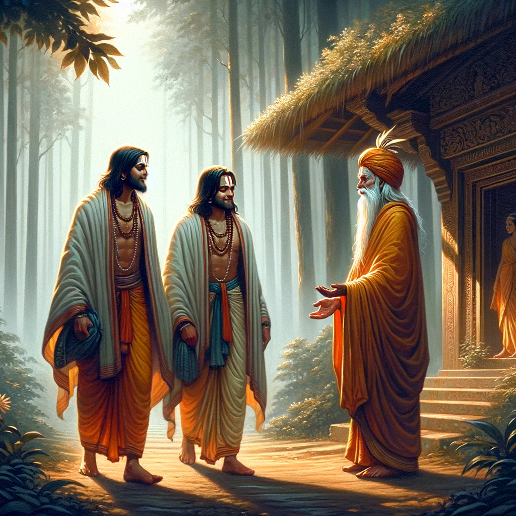 Rama, Lakshmana and Sita Visit the Sage Sharabhanga
